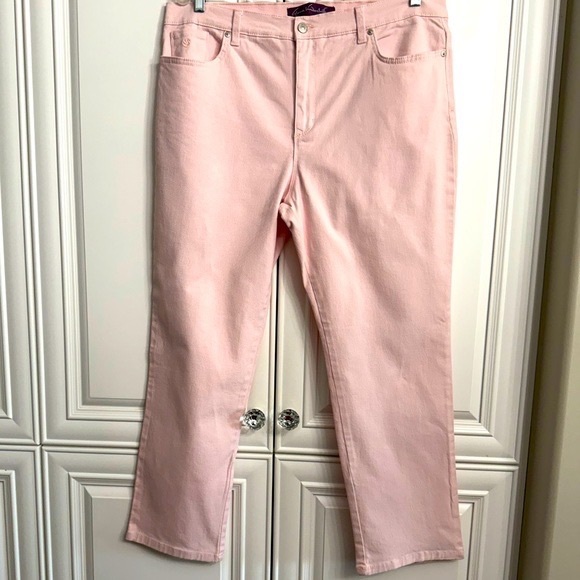 Gloria Vanderbilt Denim - NWT Womens Sz 16P Gloria Vanderbilt Amanda  High Rise Straight Leg Pink Jeans
